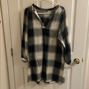 Plaid Black and White Women's Dress